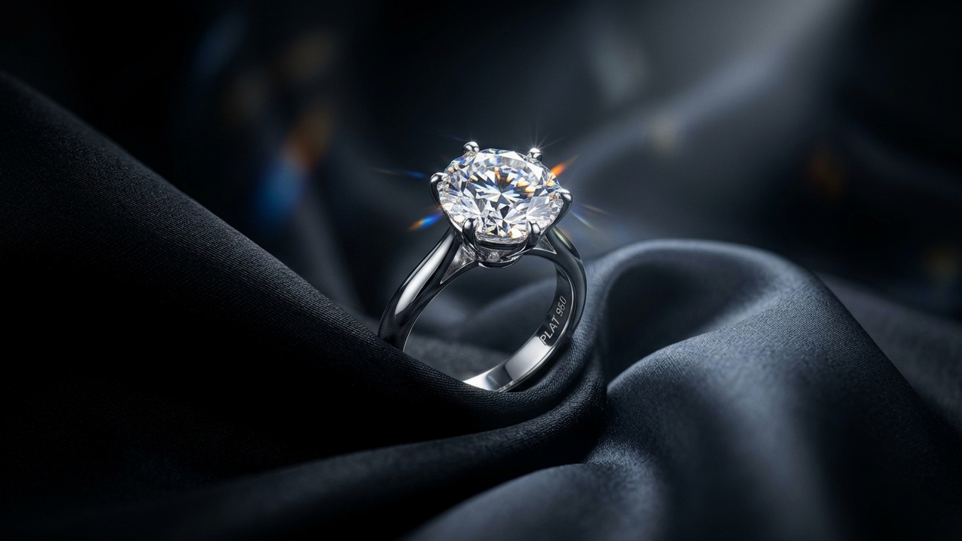 Midnight Silk Solitaire Diamond Ring