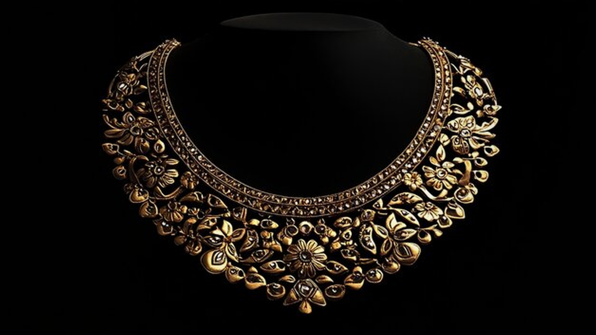 Antique Royal Gold Floral Choker