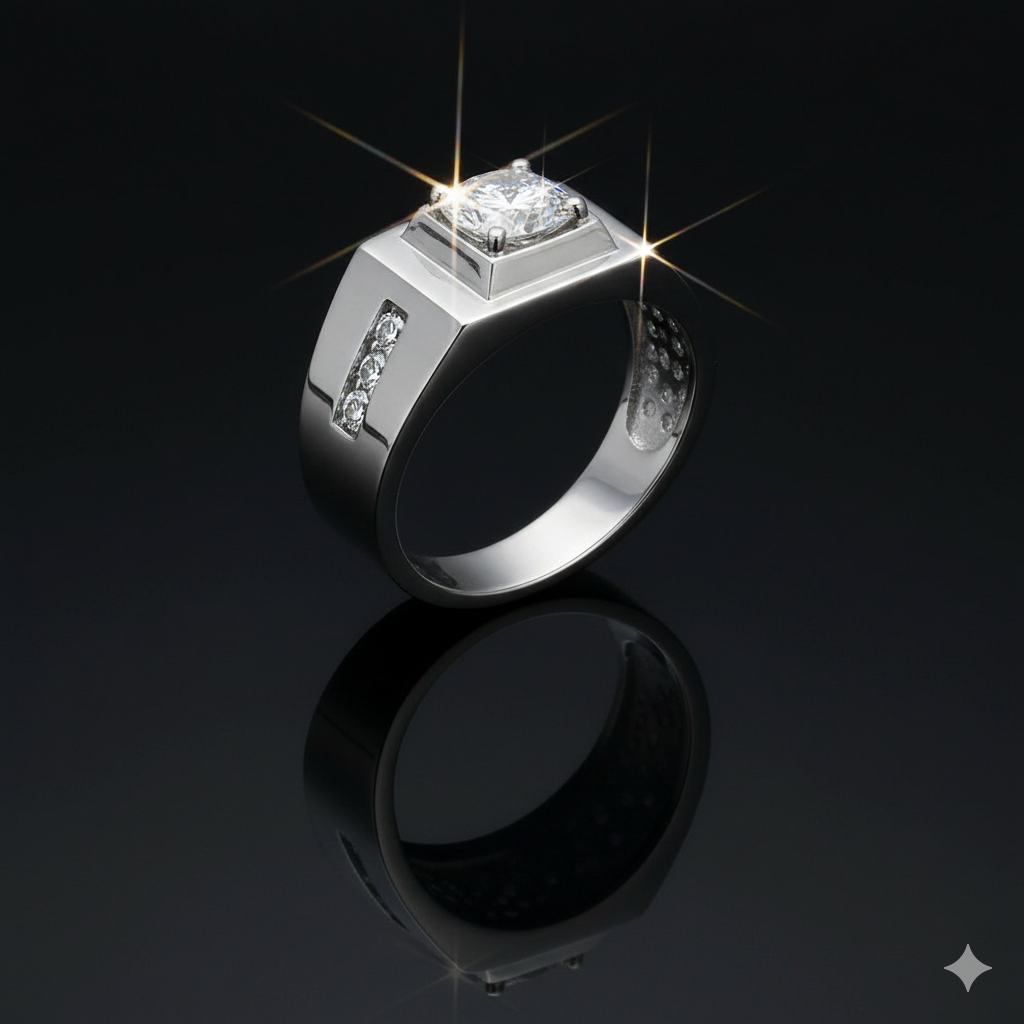 All Moissanite Diamond Ring